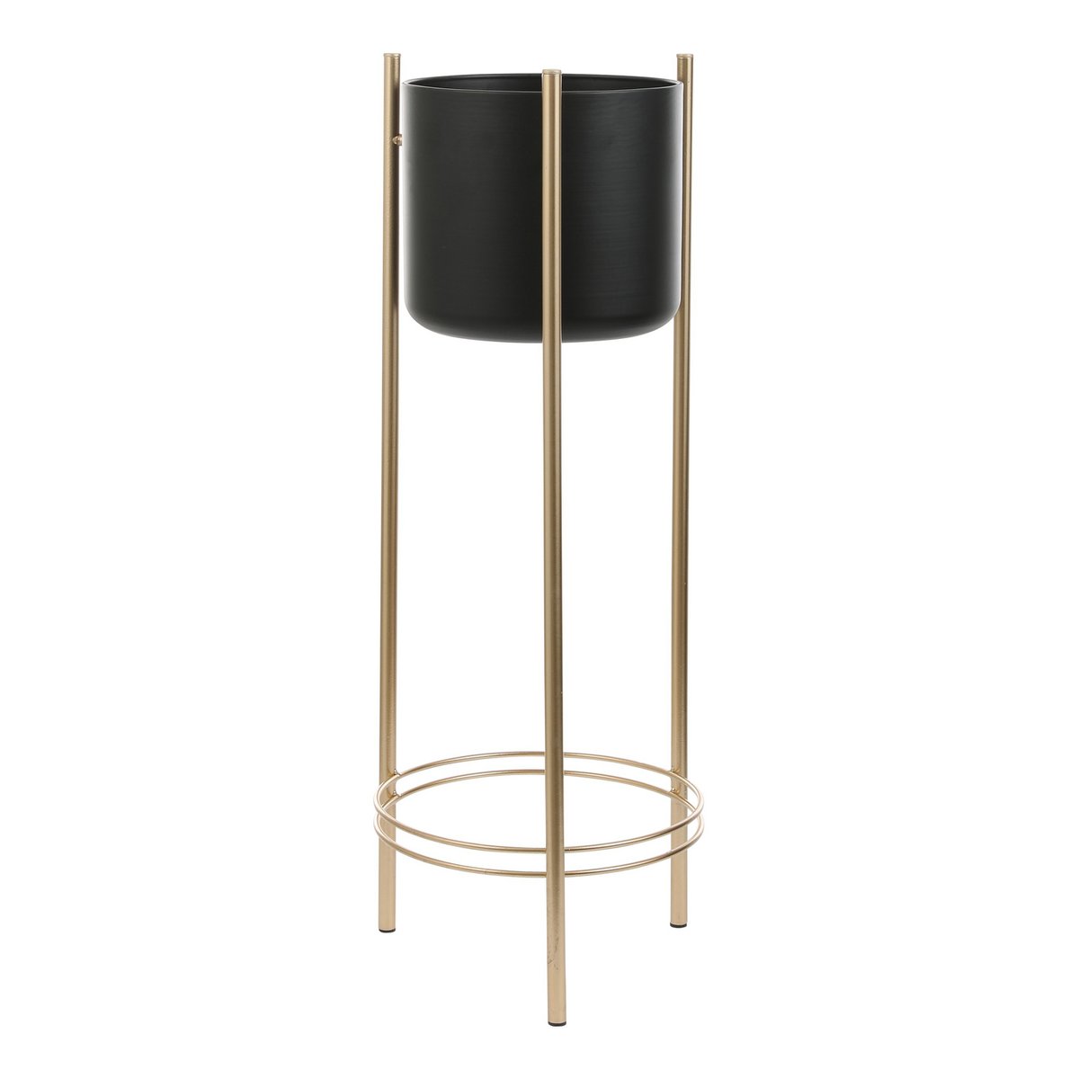 Sverre Flowerpot on Stand - H81 x Ø27 cm - Black, Gold