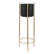 Sverre Flowerpot on Stand - H81 x Ø27 cm - Black, Gold
