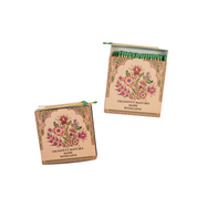 Matchbox - Lucifer Box Flowers- Green/ Pink - 11x11x3cm