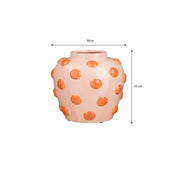 Smiley Vase - H33 x Ø30 cm - Ceramic - Light pink, Orange