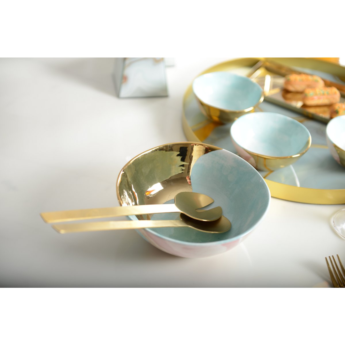 Gouden salade bestek