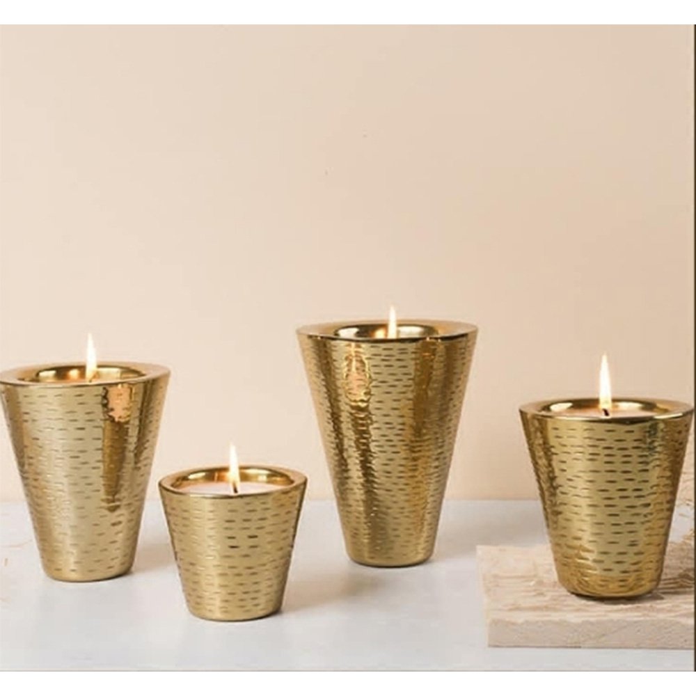Little Model Gilded Hammered Candle