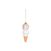 Christmas ornament - Ice cream - Glass - Pink/White - 5x15cm