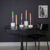 Candles - Dipdye - Wax green/white/pink - S4