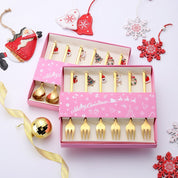 Golden kerst lepeltjes - set van 6