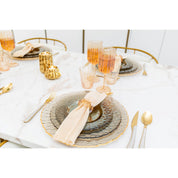 Set of 6 round napkin rings Amber Crystal