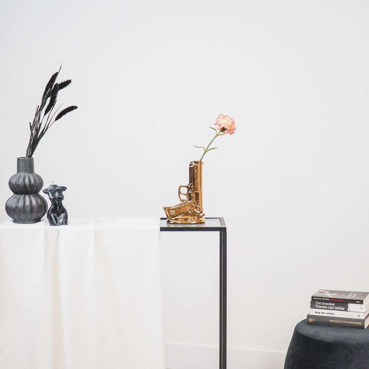 Vase - Pistol - Gold - 15x9x23cm