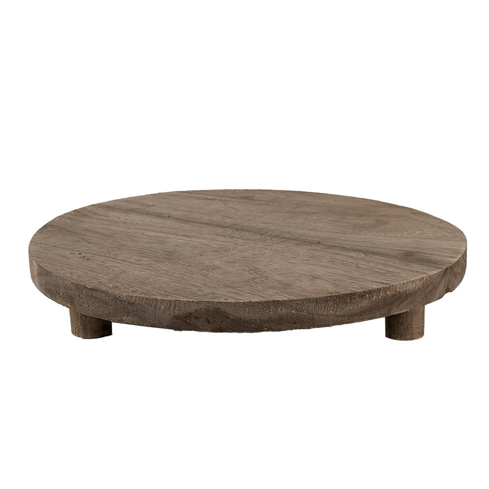 Plantentafeltje Bruin, Hout Ø 33x6 cm