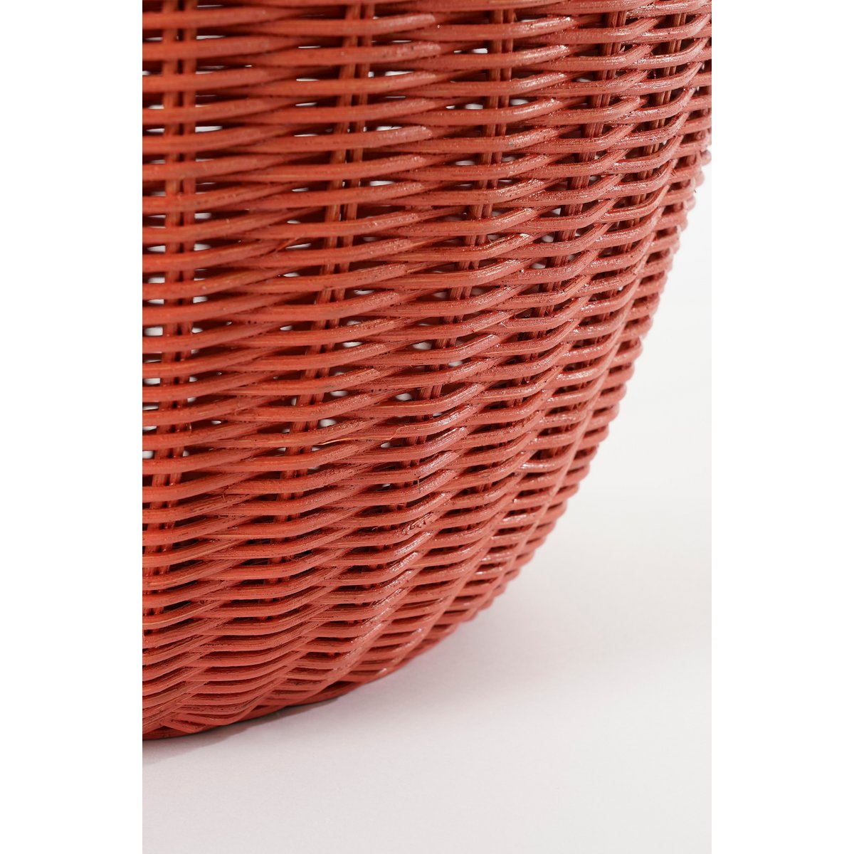 Storage Basket with Lid - Set of 2 - H48 x Ø30 cm - Rattan - Red