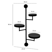 Perry Wall rack - L30 x W23 x H80 cm - Metal - Black