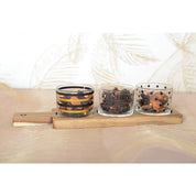 Aperitif Set of 3 Glasses on a Wooden Tray 29.5x8x6.1cm