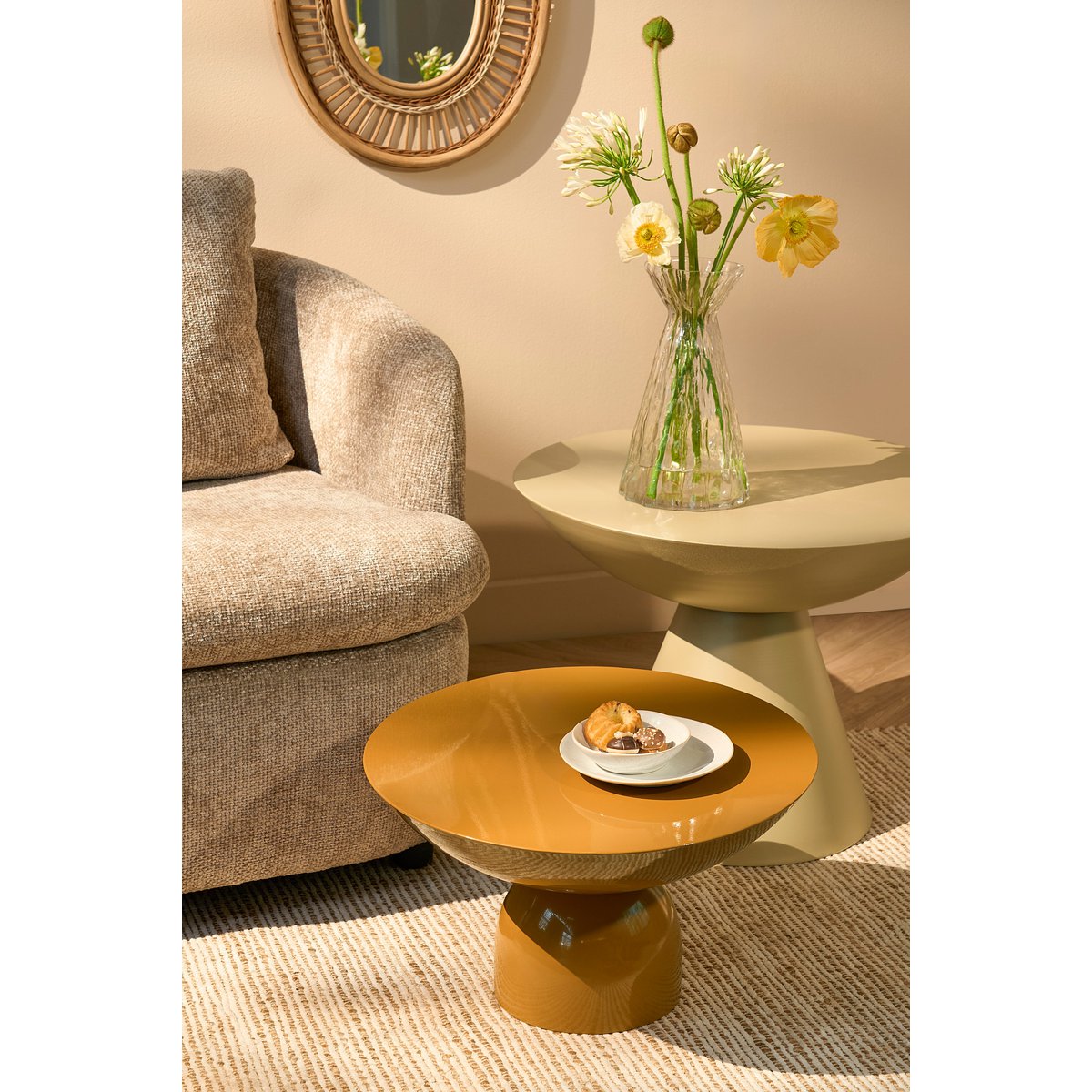 Celise side table - H28 x Ø47 cm - Metal - Brown