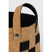 Storage basket - Set of 3 - L40 x W30 x H30 cm - Cork/Felt - Black