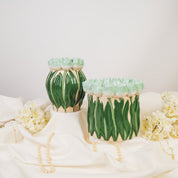 VASE-TULIPS- DOLOMITE-MINT/ GROEN-17X17X16CM