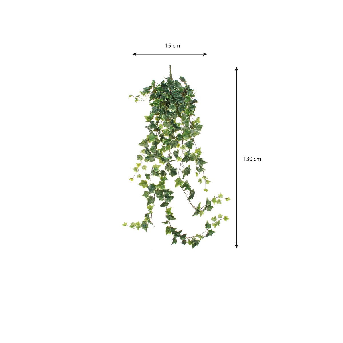 Hedera Artificial Hanging Plant - H129 cm - Green Variegated