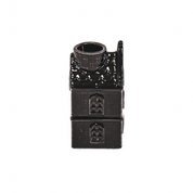 Candle holder - House - Ceramic - Black - 6x5.5x11cm