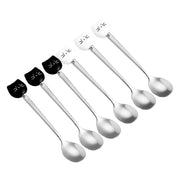 Witte en zwarte kattenlepels - set van 6