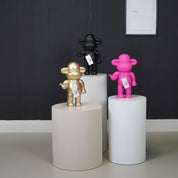 Ornament - hang losse aap beeldje 'de legende' - polyresin - zwart - 20,5x13,5x35cm