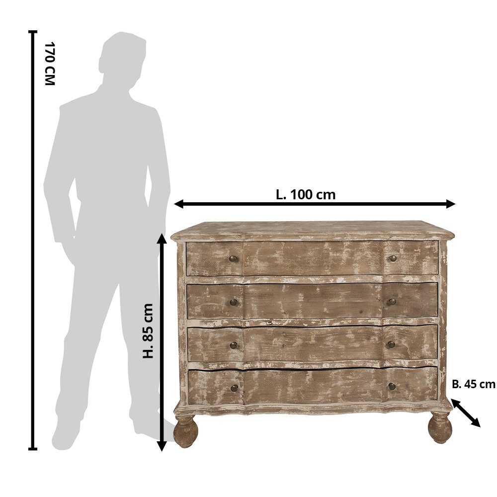 Dressoir Bruin, Hout 100x45x85 cm