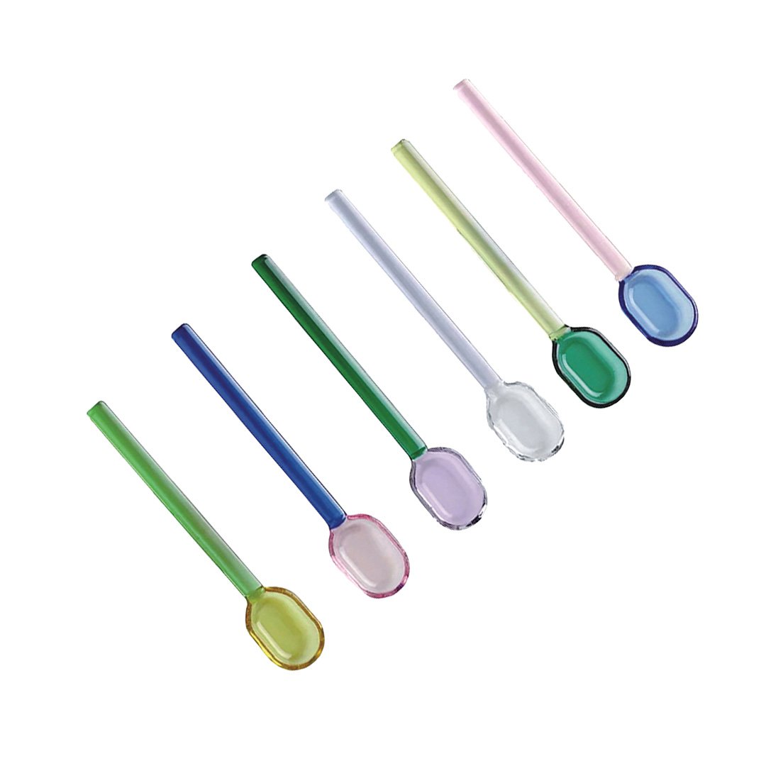 Set of 6 Multicolored Teaspoons 