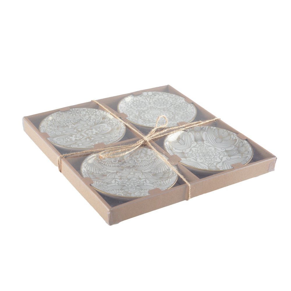 Set van 4 ronde borden - 12x12x2cm