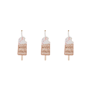 Kersthangers- 3 Ijsjes- Schuim-Bruin/Disco Dip S3--5x14cm