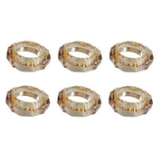 Set of 6 round napkin rings Amber Crystal