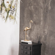 Ornament - Flamingo - Polyresin - Gold - 16.5x10x39cm