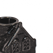 Candle holder - House - Ceramic - Black - 6x5.5x11cm