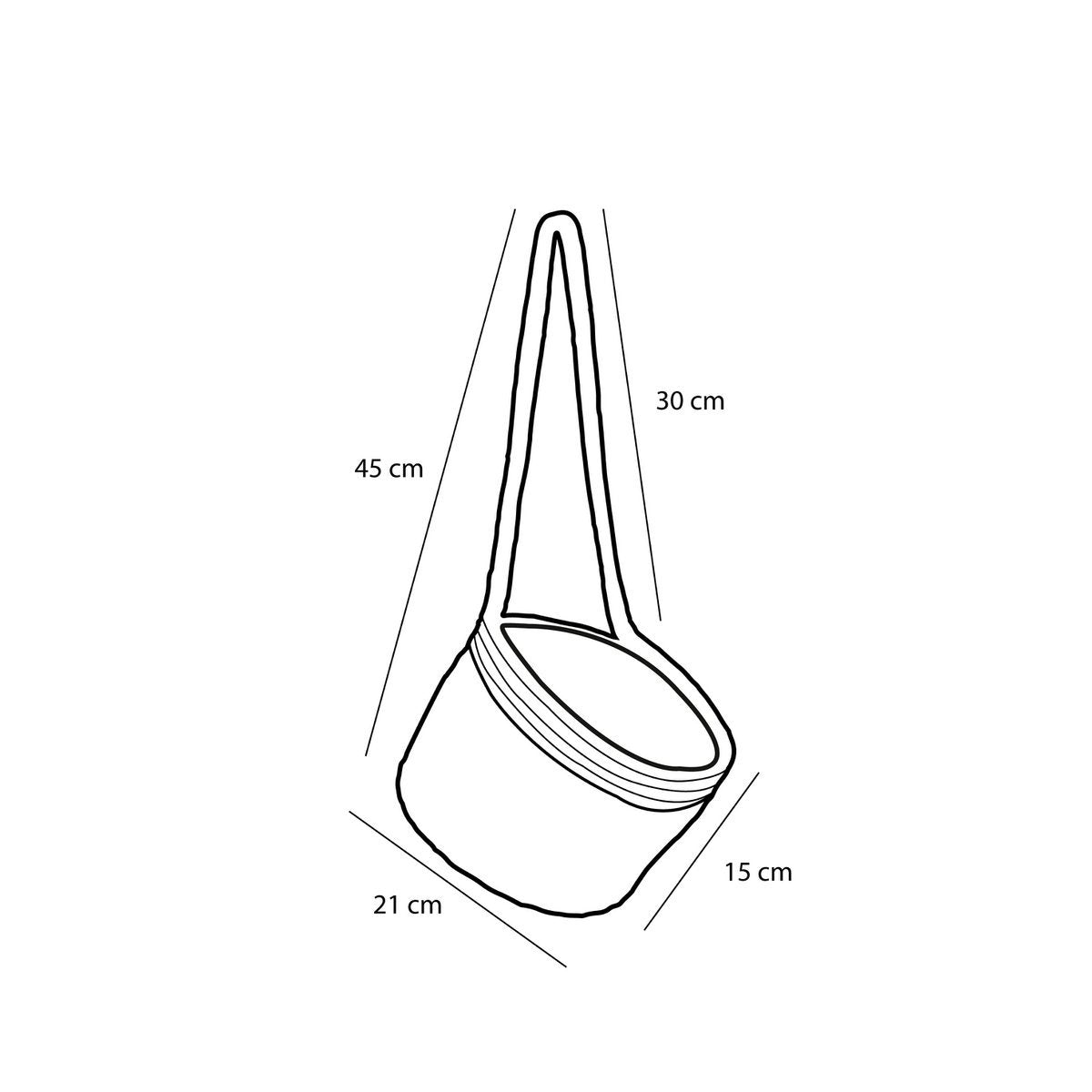 Anne Hanging Flower Pot - Set of 2 - H20 x Ø25 cm - Seagrass - Light brown