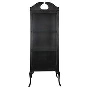 Vitrinekast Zwart, Metaal en Glas 68x43x181 cm