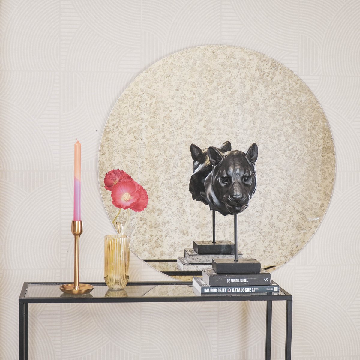 Mirror - Round - Smoked glass - 80x1x80cm