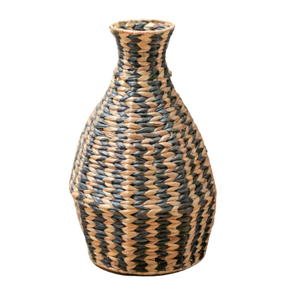Woven Boho Vase DAYANA black 