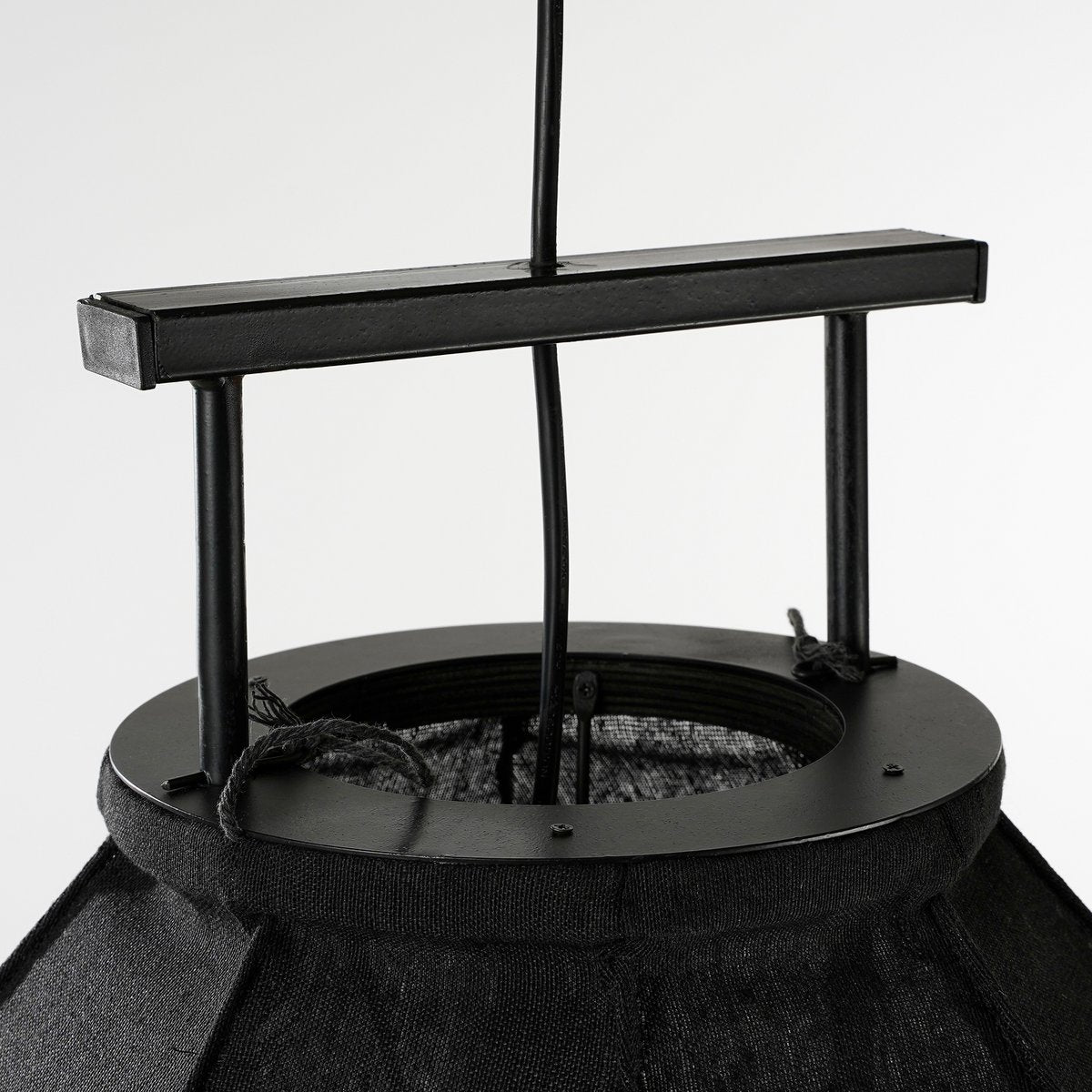 Pego Hanging lamp - H73 x Ø54 cm - Linen - Black