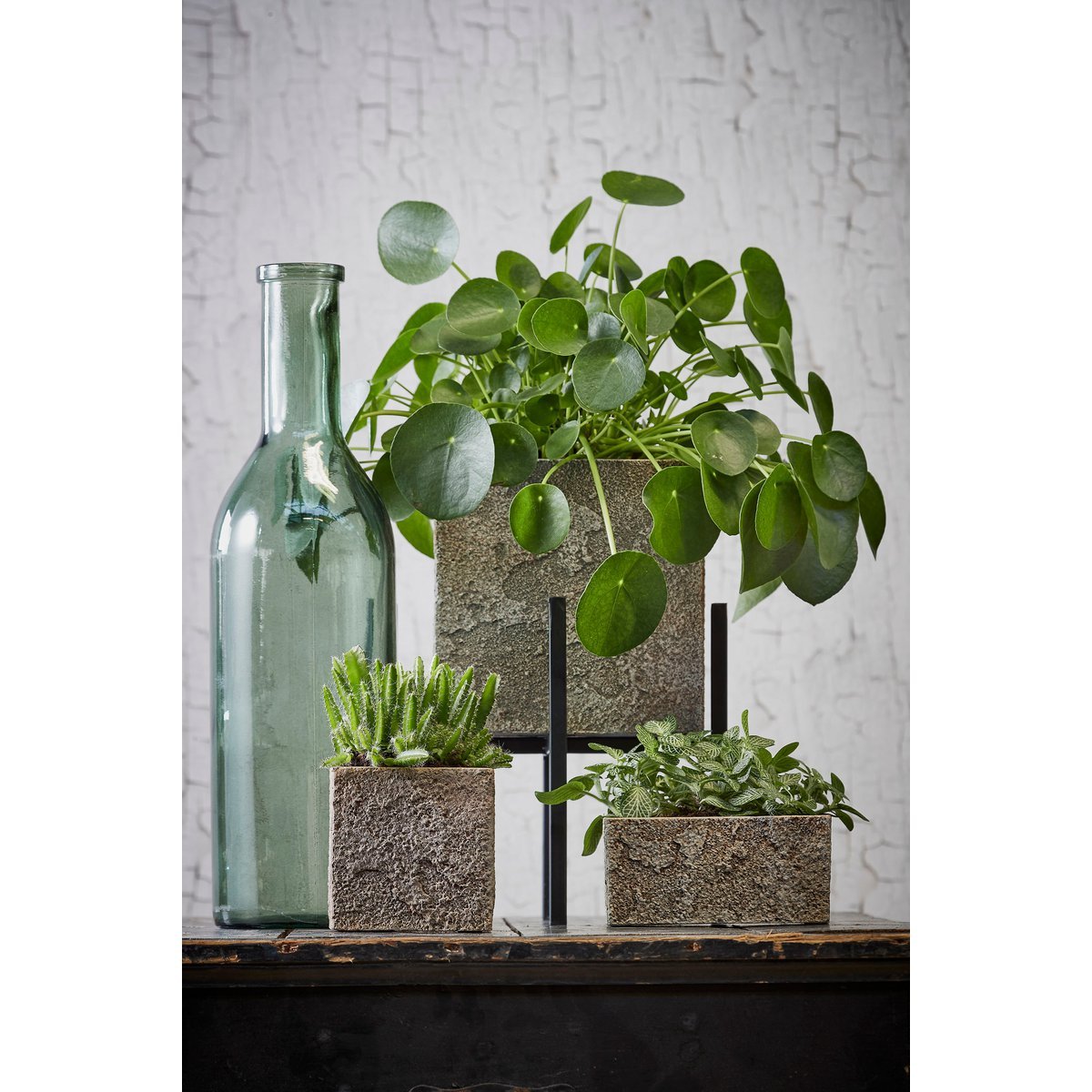 Rioja Bottle Vase - H50 x Ø15 cm - Recycled Glass - Green