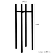 Ascot Plant Stand XL - L38 x W38 x H95 cm - Metal - Black