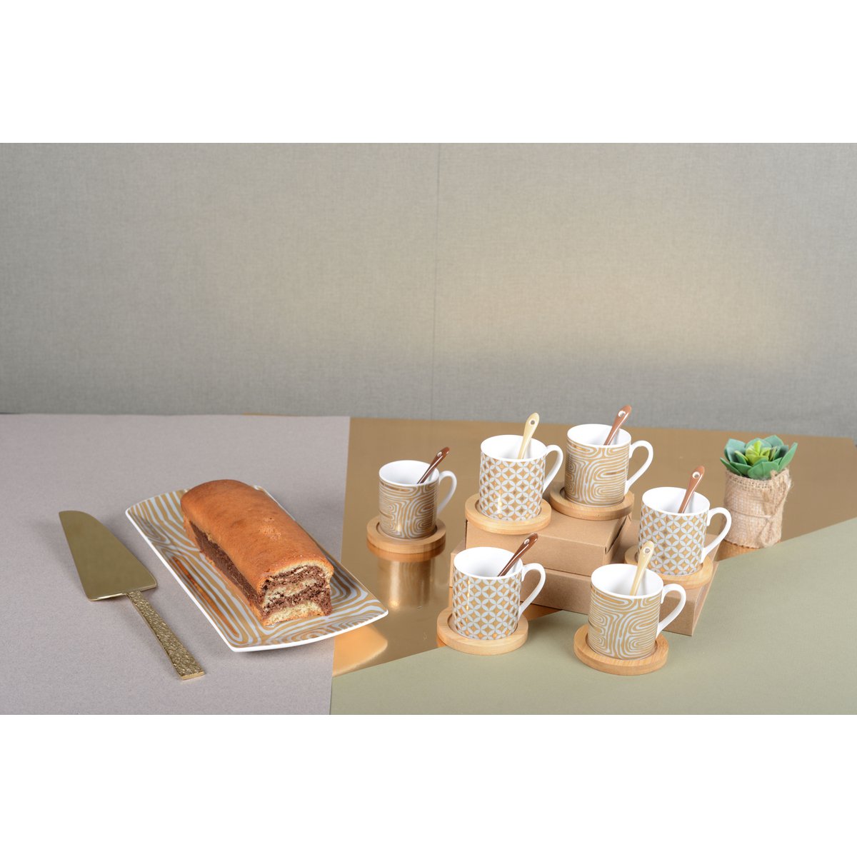 Set of 2 Cancun Cake Stands 25.4x12x10x0.9cm