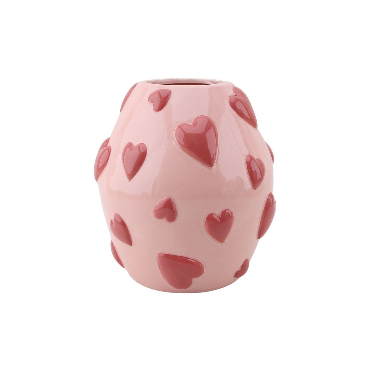 VASE -FLOWER VASE HARTEN - DOLOMITE - Pink/rood - 16x16x17,5 cm