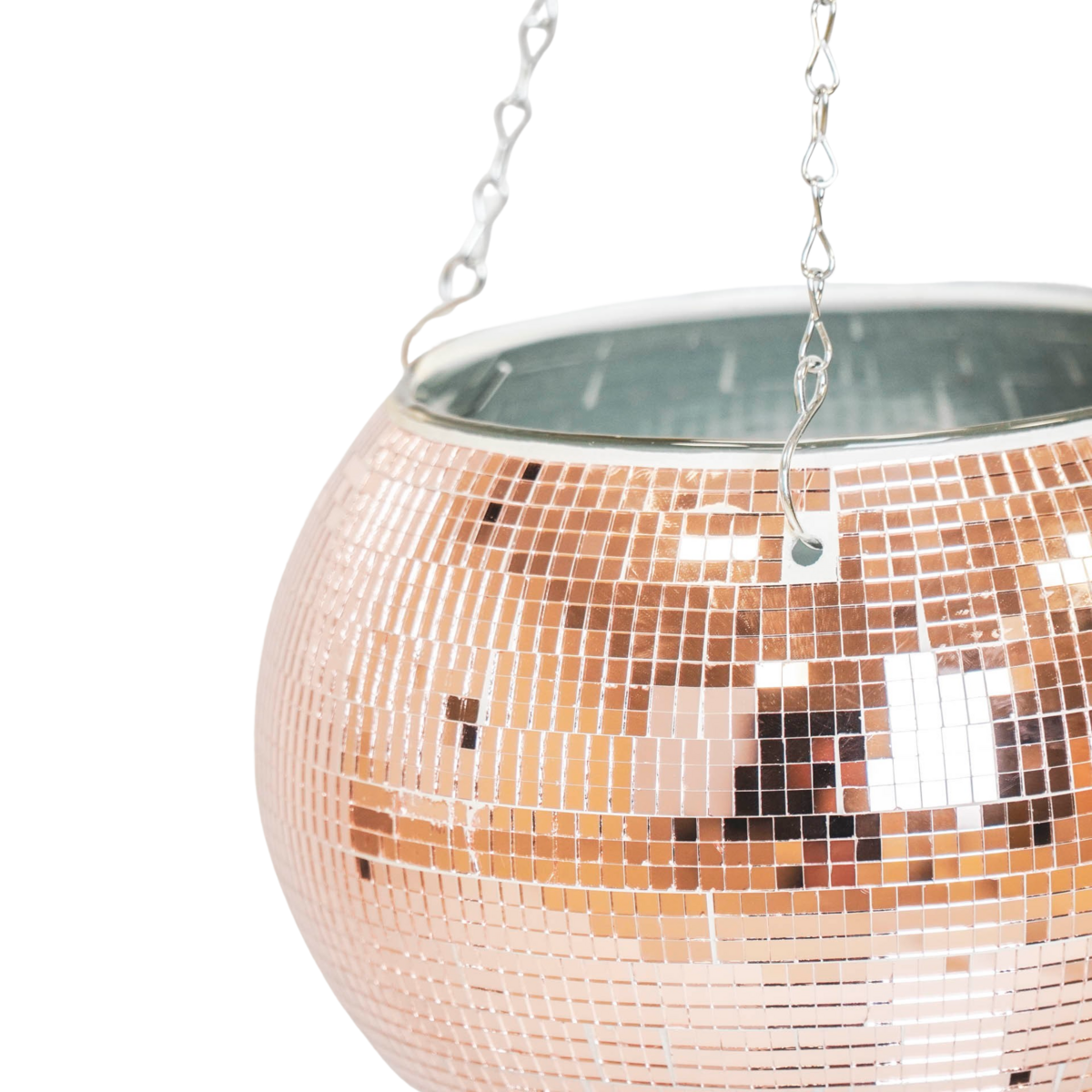 Pot de fleurs Hangende - Disco - Verre - Rosé Goud - 25x25x25cm