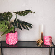 Pot - Kisses - Keramiek - Neon Roze - 17,5x17,5x17,5cm