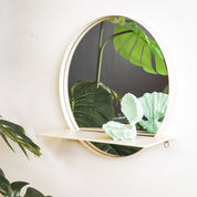 Mirror - Round - Metal - With Shelf - Sand - Ø40cm