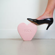 Ornament- Candy Heart 'FUCK'- Lichtroze- 20x4x18,5cm