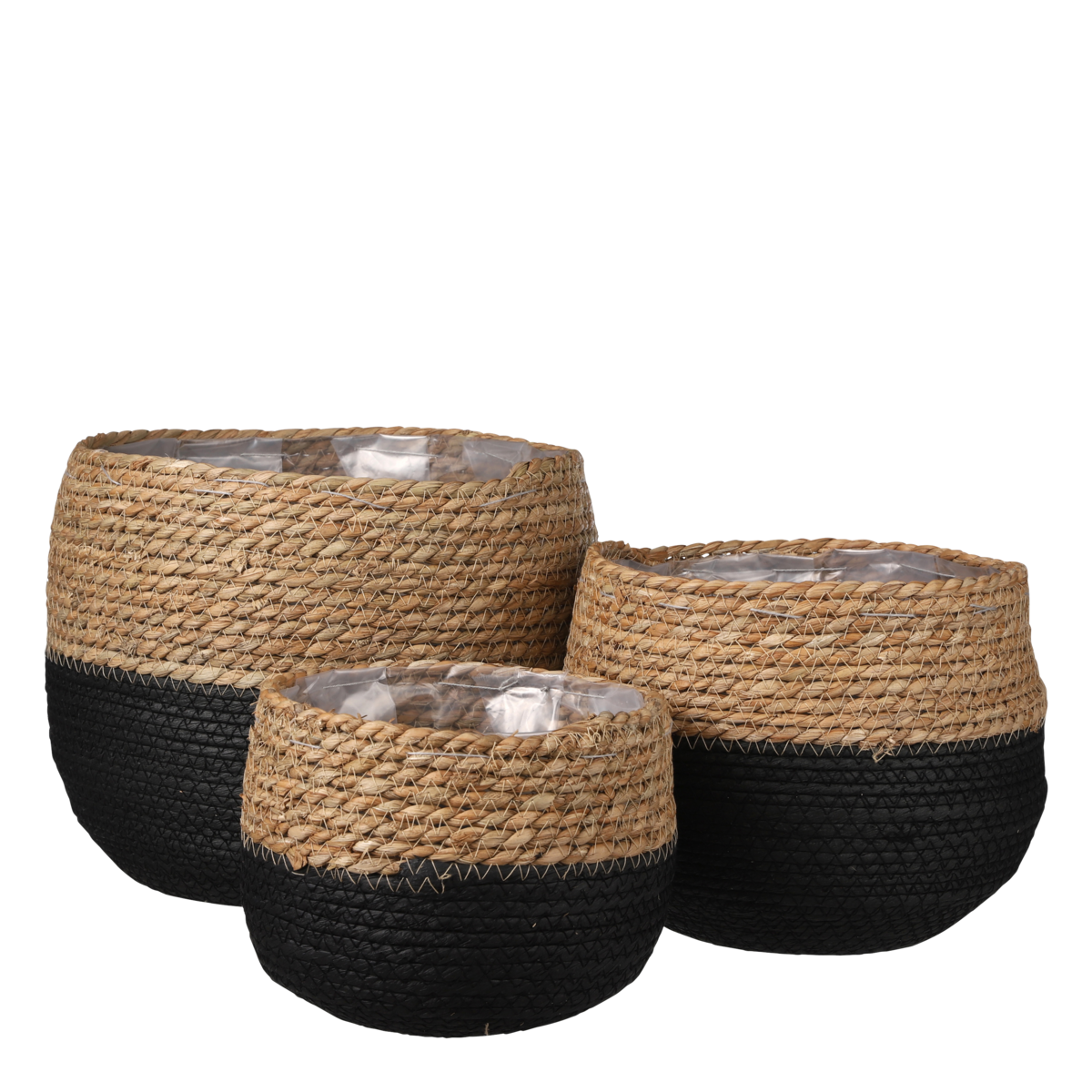 Jorck Plant Basket - Set of 3 - H24 x Ø26 cm - Black