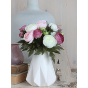 Ranunculus Kunstbloemenboeket - H22 x Ø19 cm - Roze