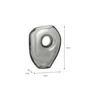 Jay Vase - L18 x W8 x H23 cm - Glass - Gray