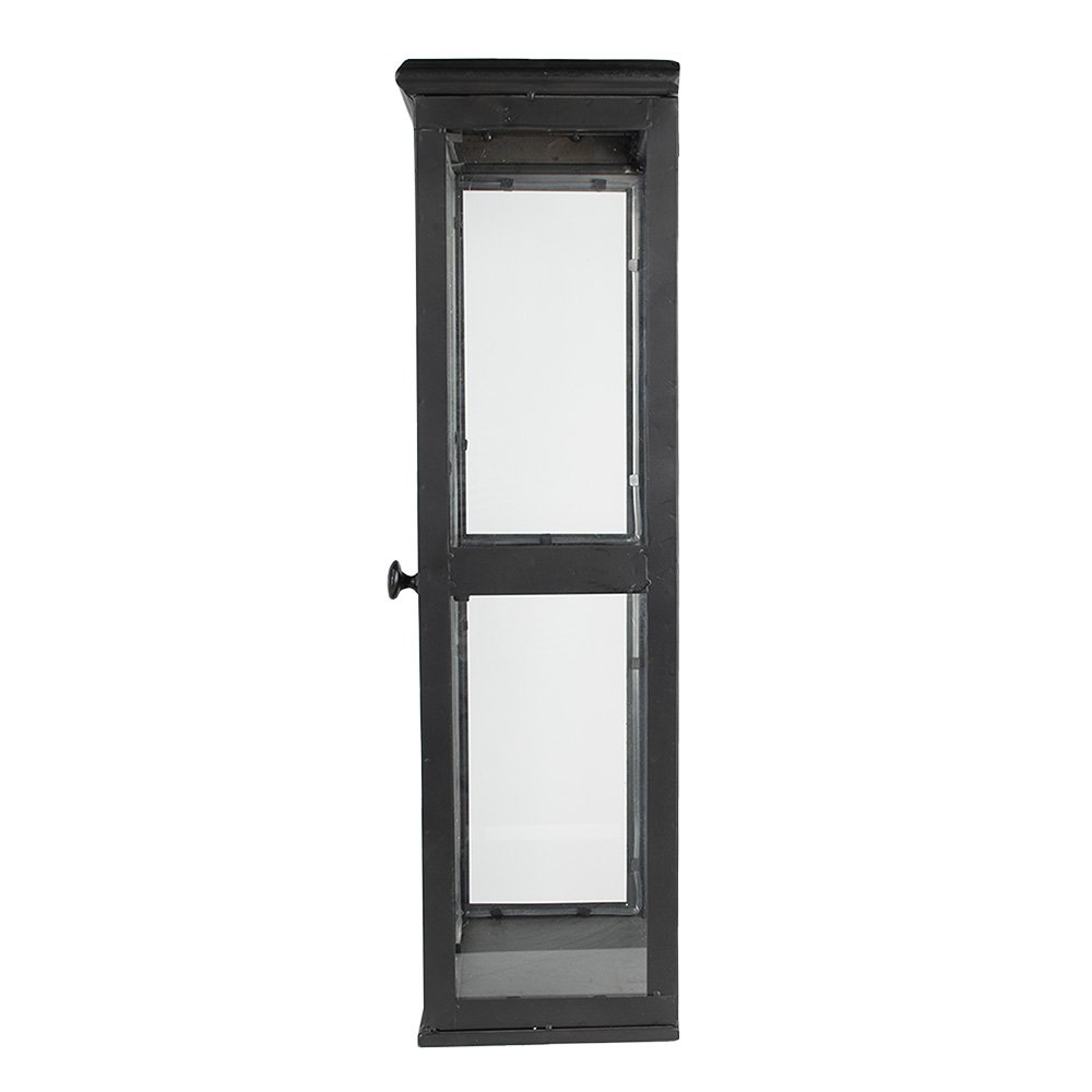 Vitrinekast Zwart, IJzer en Glas 31x21x70 cm
