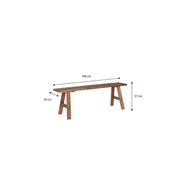Bold Wooden Bench - L108 x W20 x H37 cm - Recycled Wood - Brown