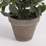 Artificial rose bush plant in flower pot Stan - H33 x Ø25 cm - White
