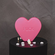Ornament - Candy Heart 'FUCK' - Neon Pink - 13x4x11.5cm