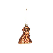 Christmas pendant - Dog - Glass - Brown - 6.5x5.5x9.5cm